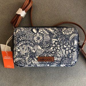 Sakroots - Canvas Navy Floral Crossbody Wallet NWT